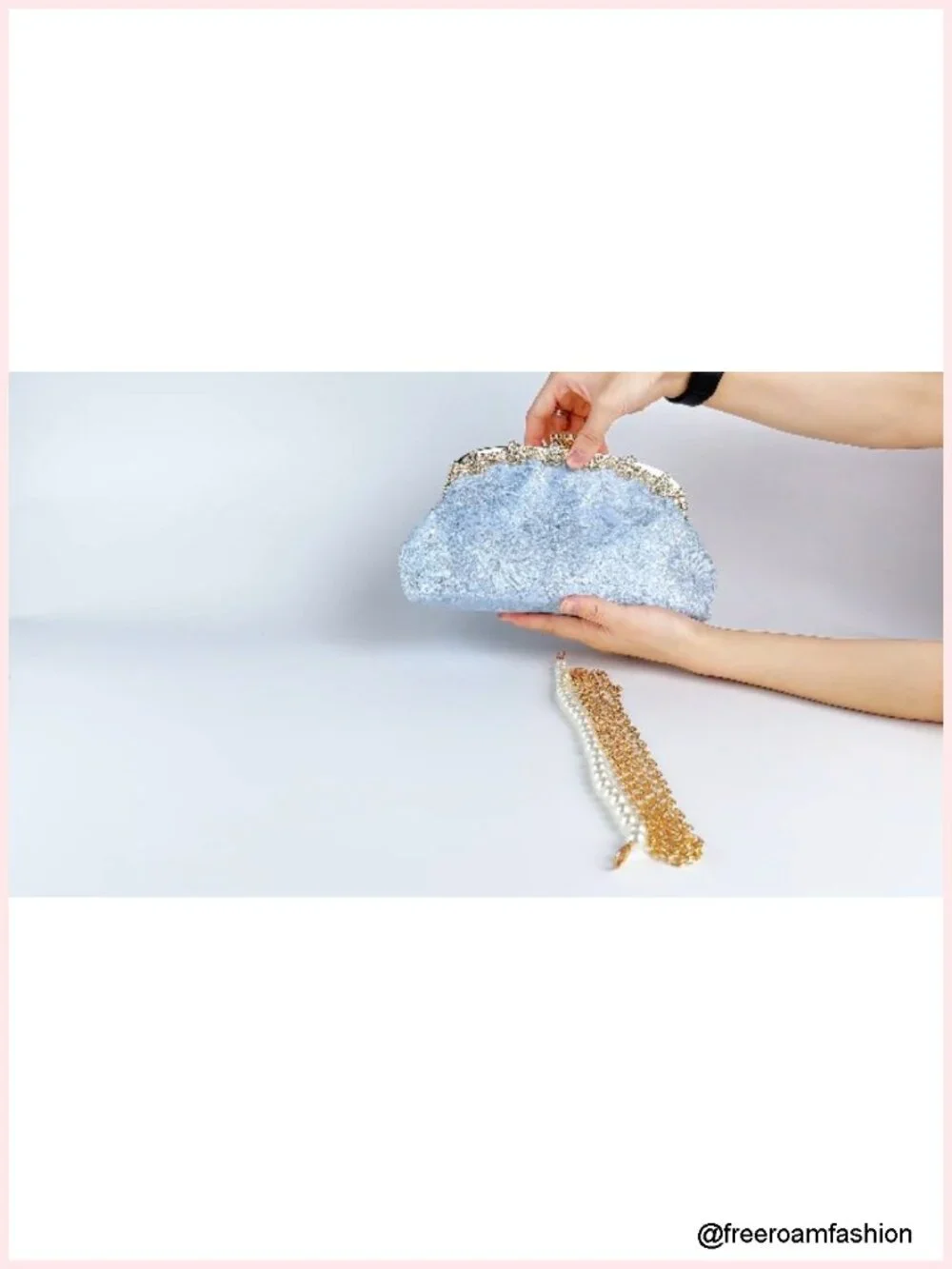 Lace Clutch Evening Bag with Rhinestones for Wedding Prom Party Crossbody